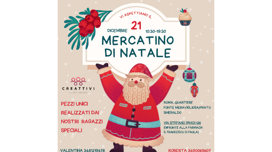 Mercatino di Natale con decorazioni create sul momento dai nostri ragazzi speciali